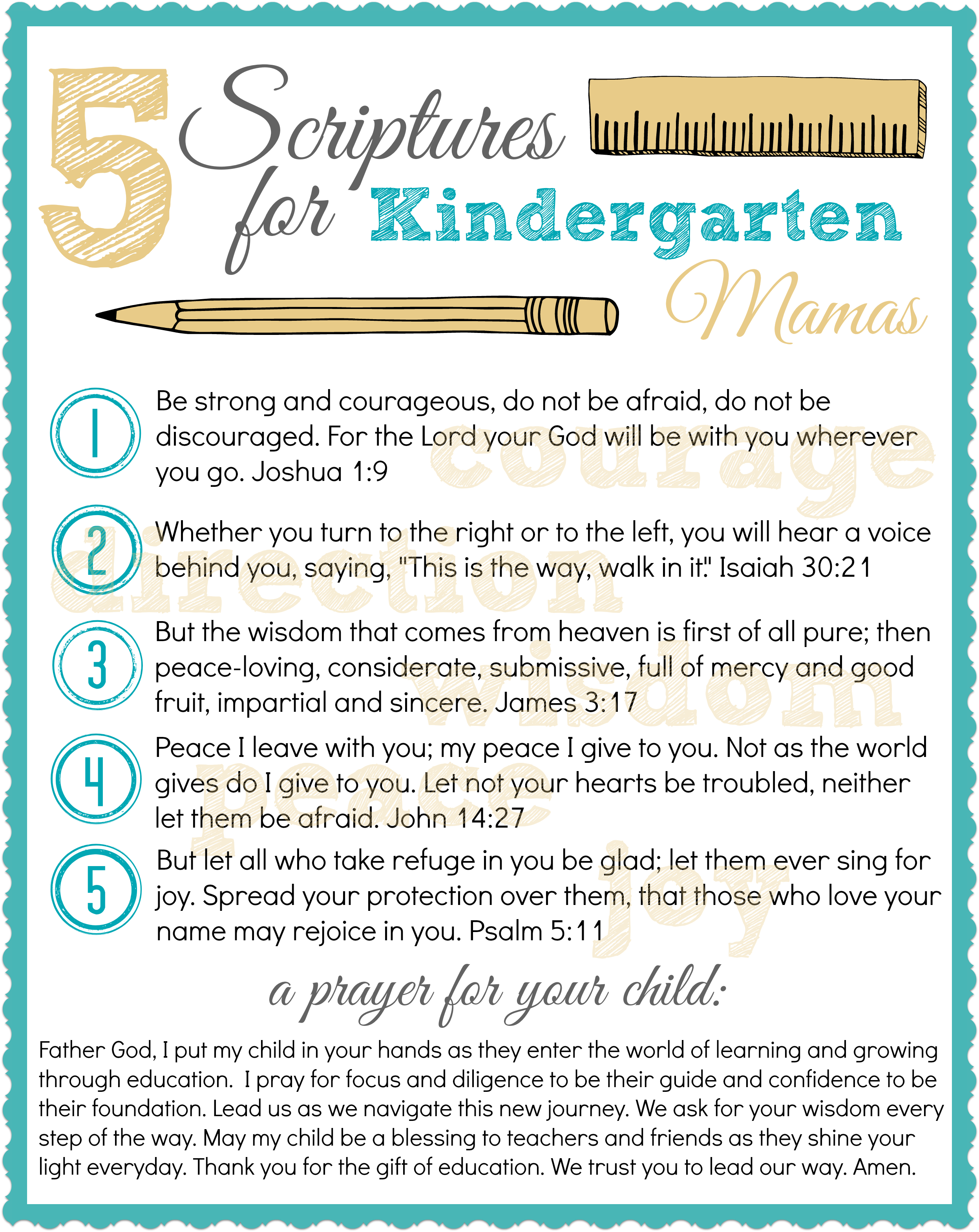 5 Scriptures for Kindergarten Mamas