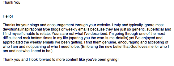 Reader Email