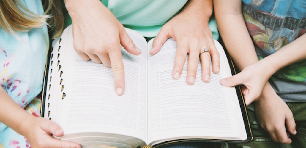 Mom Reading Bible with Kids